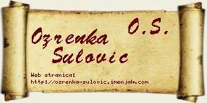 Ozrenka Šulović vizit kartica